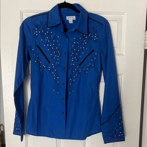 Embroidered Blue Women's Blouse